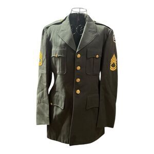 Vintage US Army Sergeant WWII 80th‎ Infantry Airborne Dress Jacket Mens 38R L